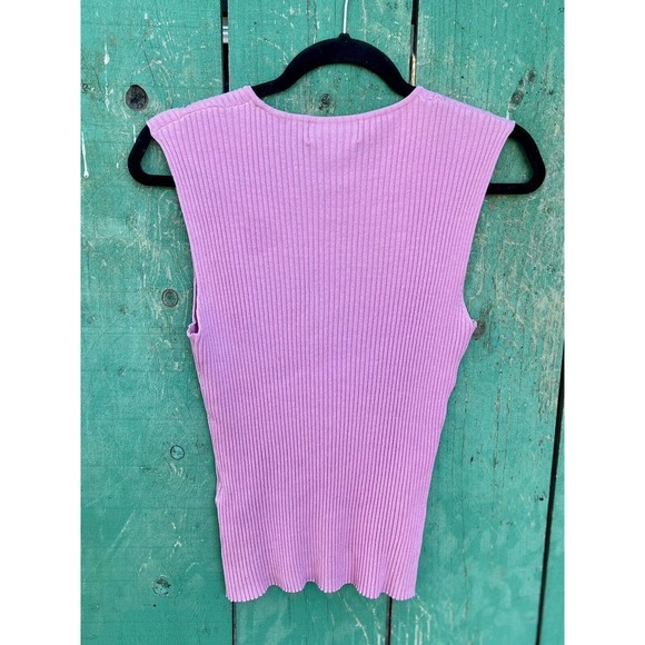 August Silk Womens 100% Silk Sleeveless Knit Tank Top Pink Size XLarge - Picture 4 of 4